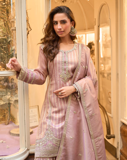 Close-up of sequin embroidery on silk kameez bodice