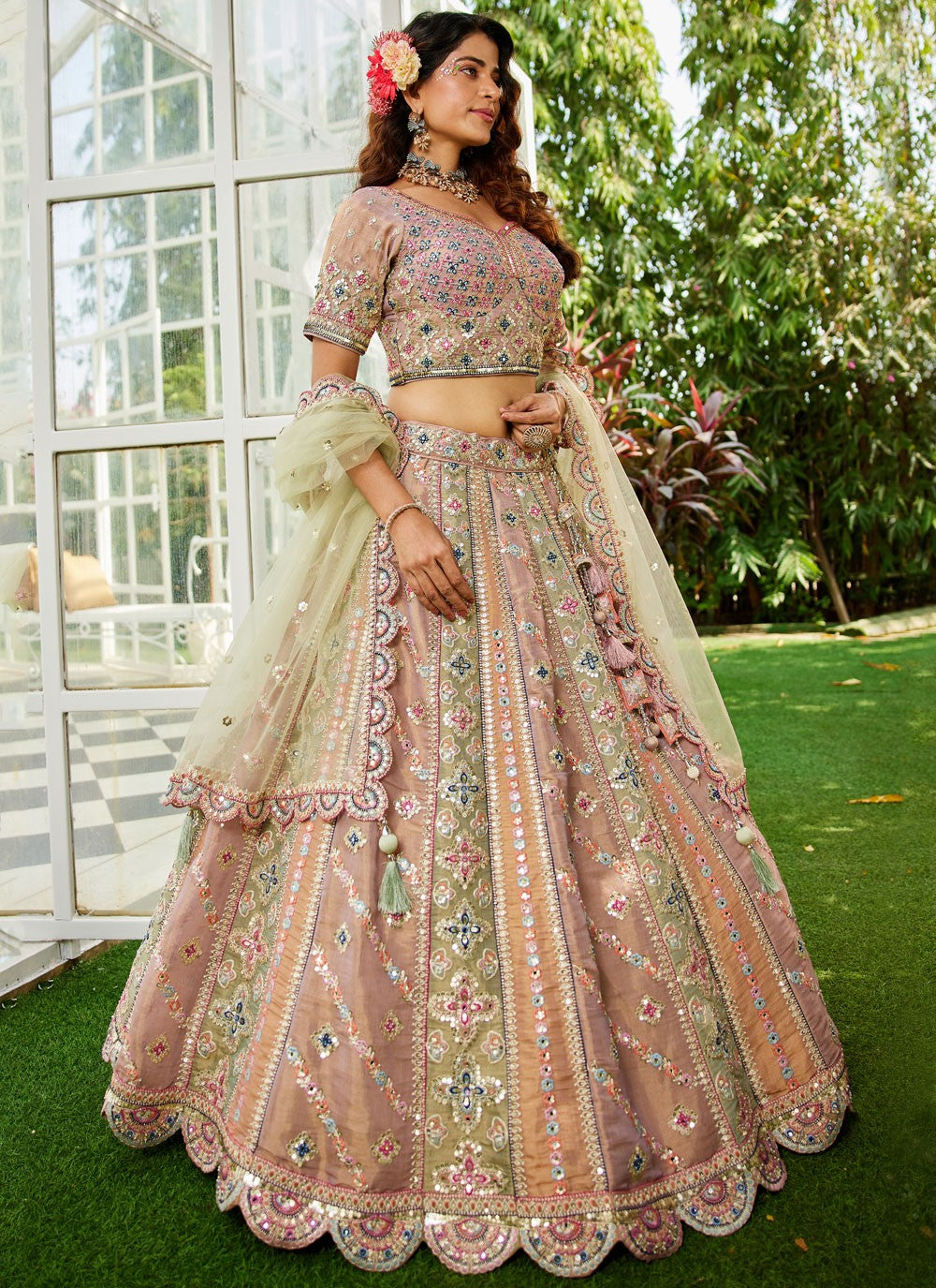 bridesmaid lehenga outfit for wedding reception in USA
