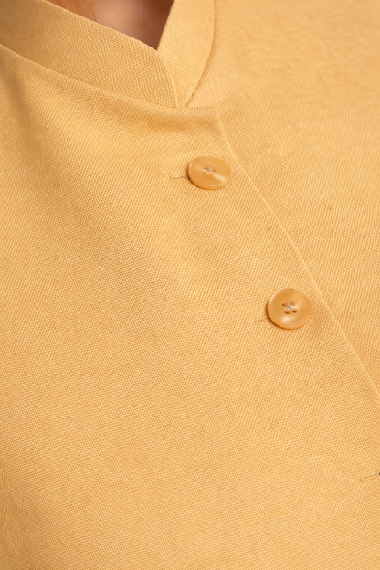 cotton nehru jacket close-up fabric texture