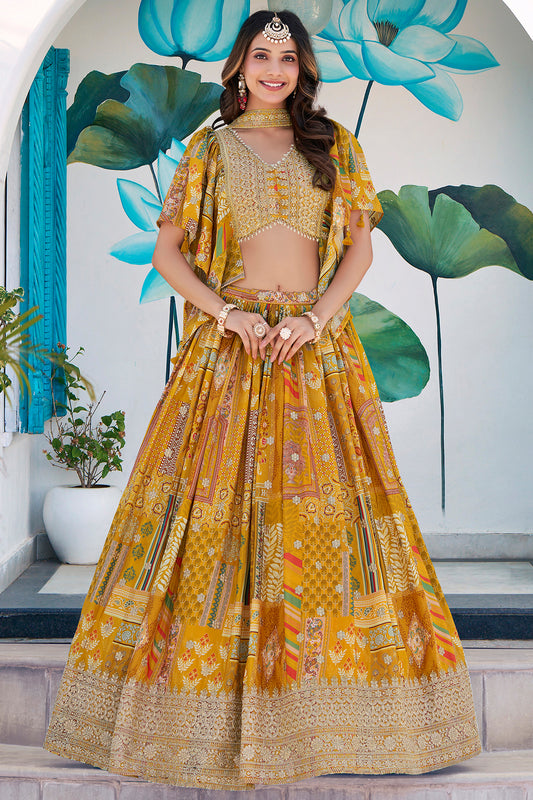 Lace border detail on lehenga hemline