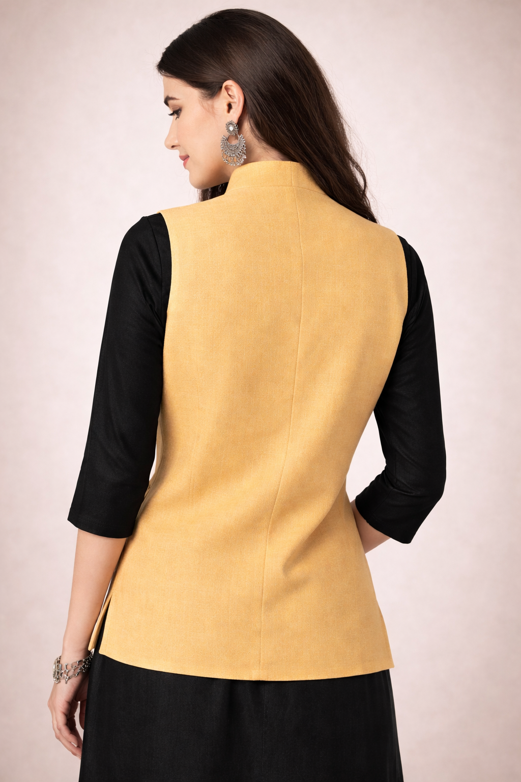 indian nehru jacket Back angle detail