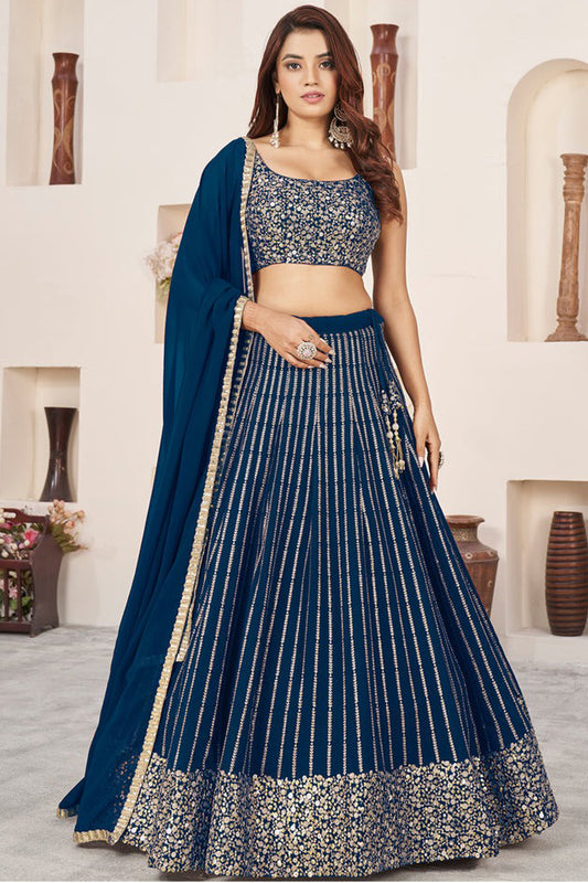 Navy blue choly front view with sequins zari work