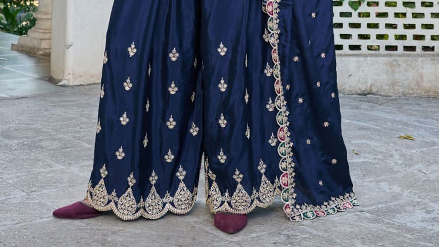 Premium Chinon Palozzo Pants with wide leg silhouette