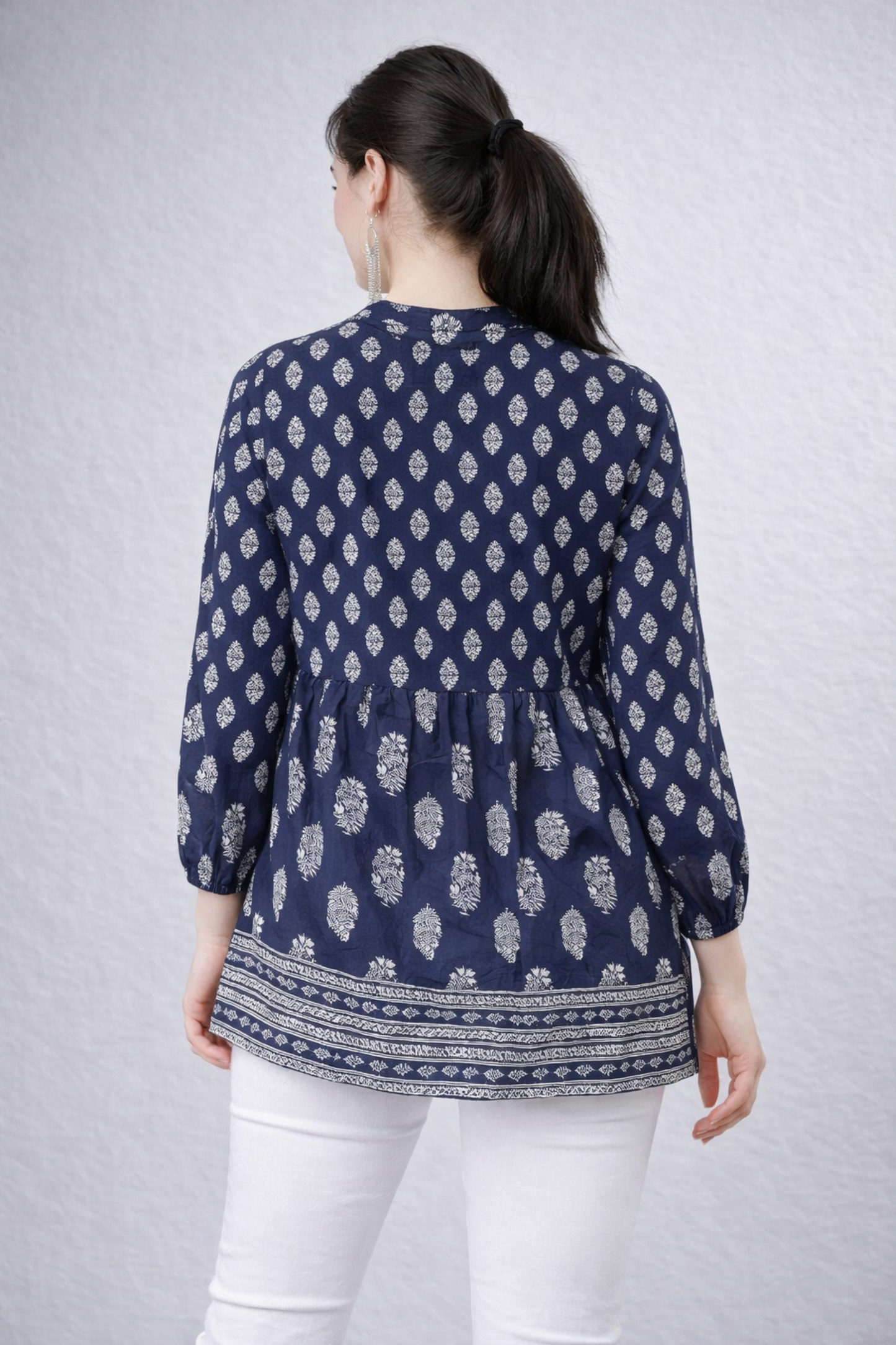 navy tunic tops for women casual office styling