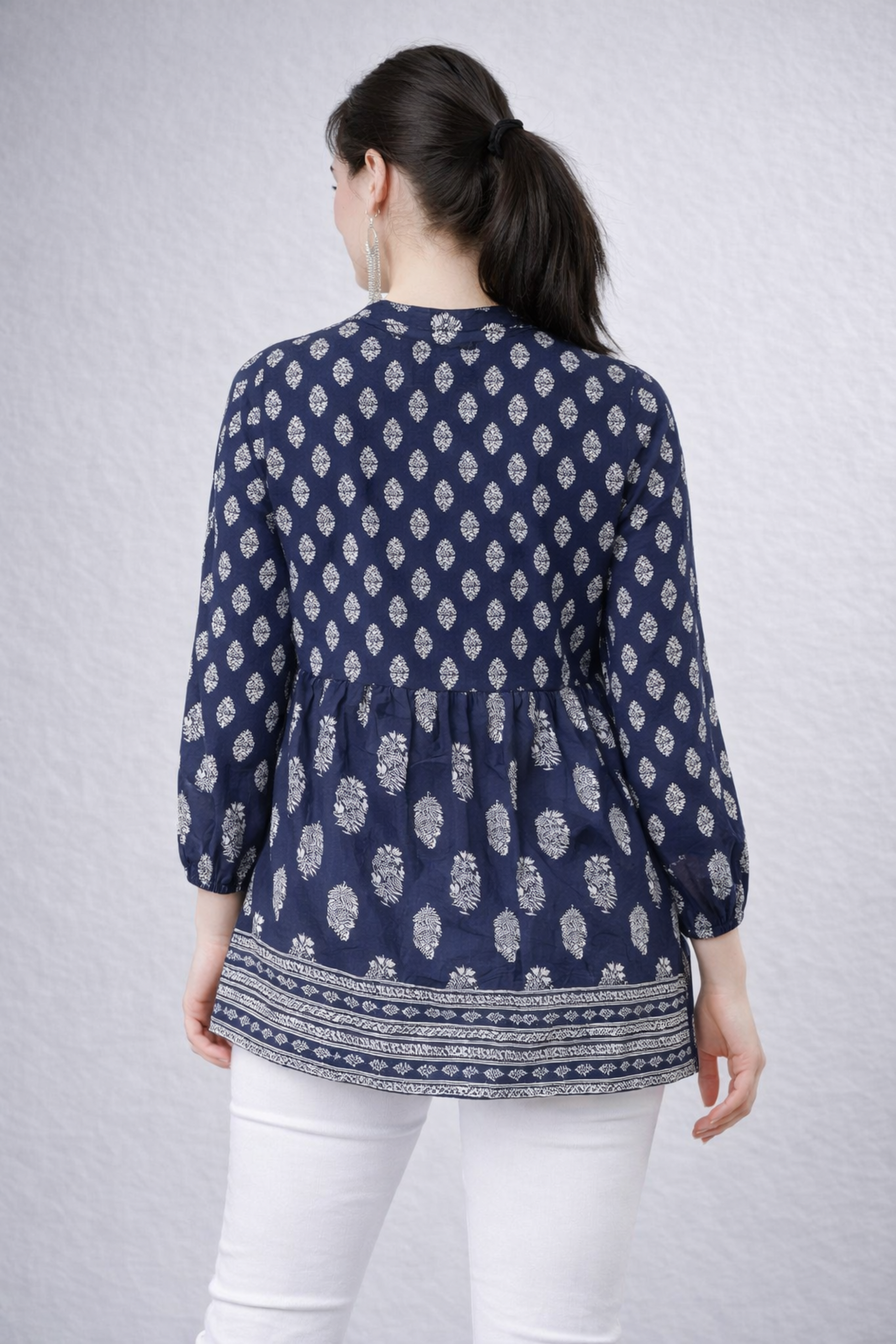 navy tunic tops for women casual office styling
