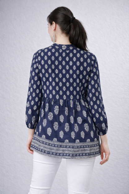 navy tunic tops for women casual office styling
