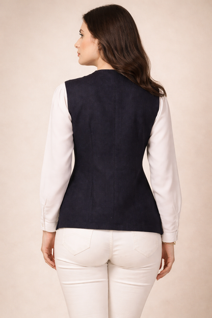 back view of cotton nehru jacket clean finish