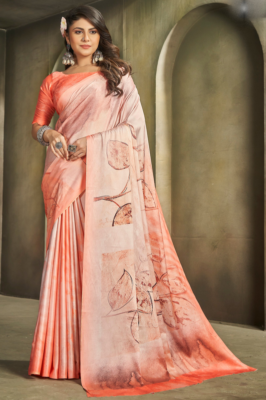 Orange Saree radiates warmth and vibrance – perfect for traditional functions and cultural flair.
