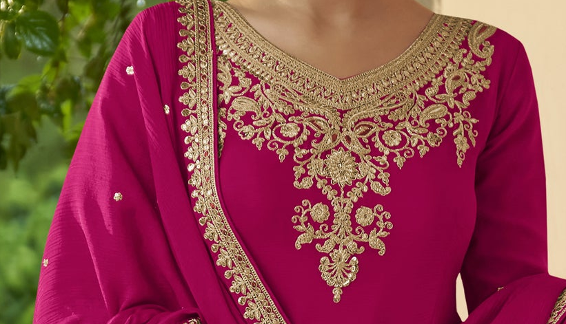 Pink Sharara for Women's full outfit with matching dupatta