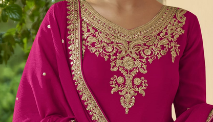 Pink Sharara for Women's full outfit with matching dupatta