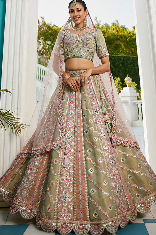 off-white choli lehenga choli full front view with sequins