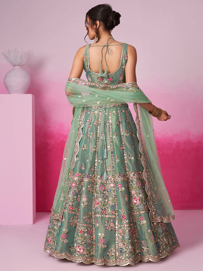 Silk lehenga skirt flare and embroidery texture