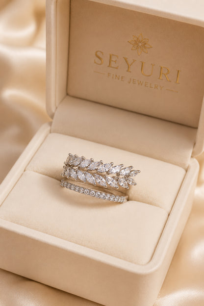 fashion ring displayed inside luxury jewelry box