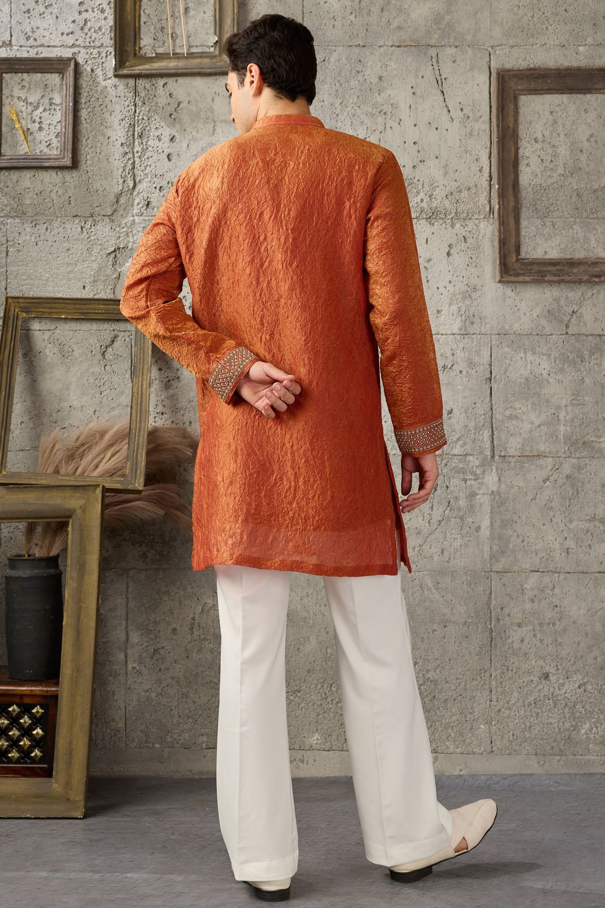 Orange kurta back view