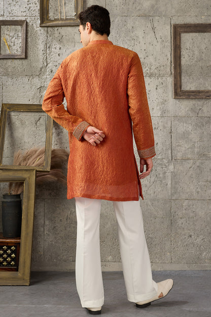 Orange kurta back view