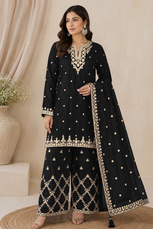 Front view of Palazzo Pants for Women in Black