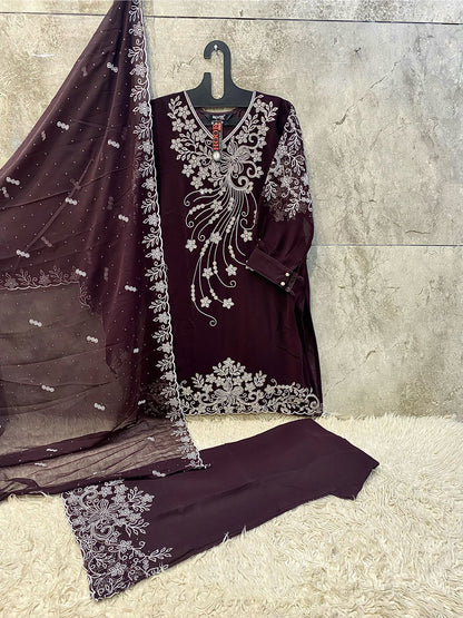 Ready to Wear Wine palazzo set with coordinated styling