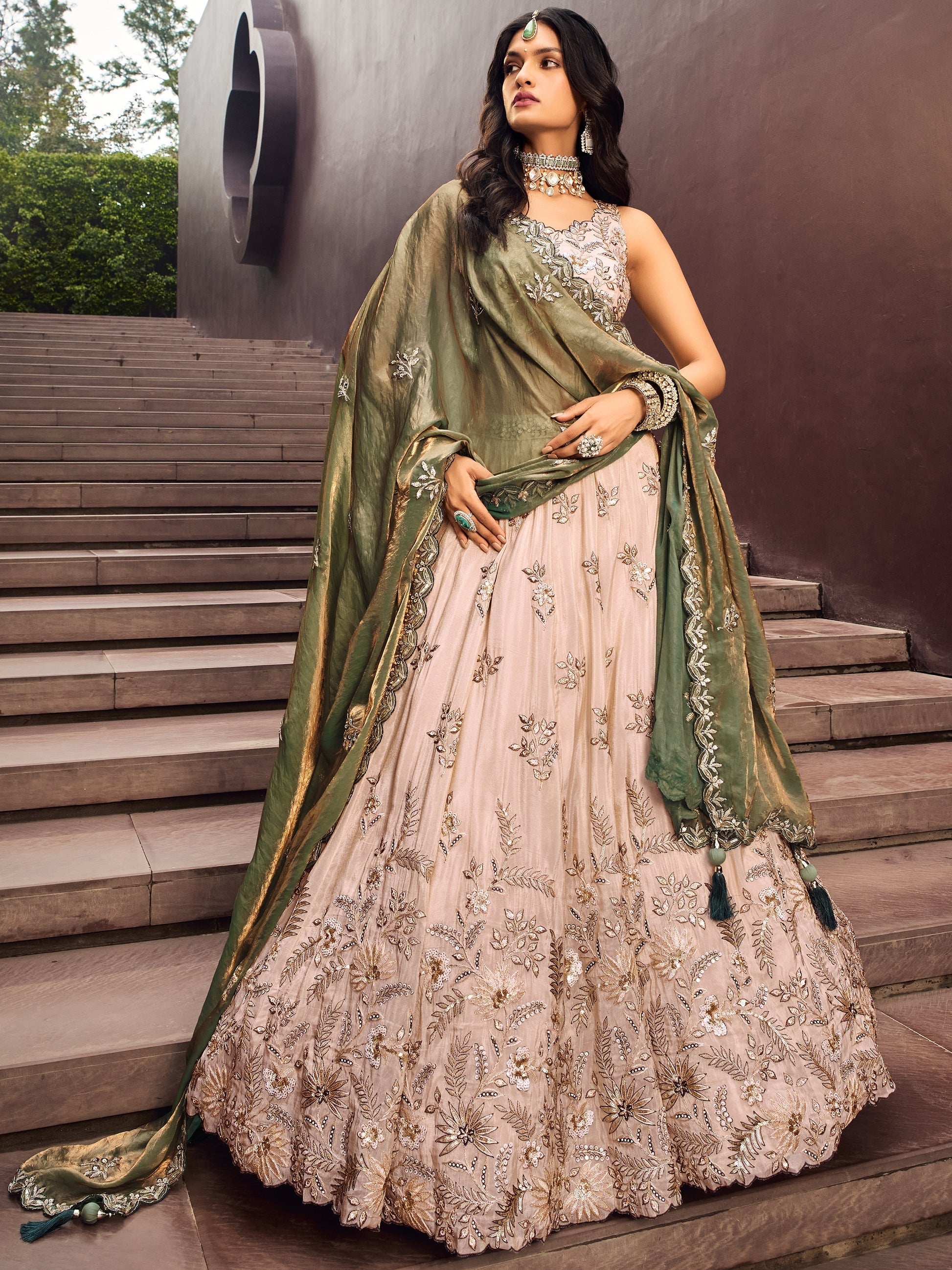 Detailed choli design with intricate embroidery patterns