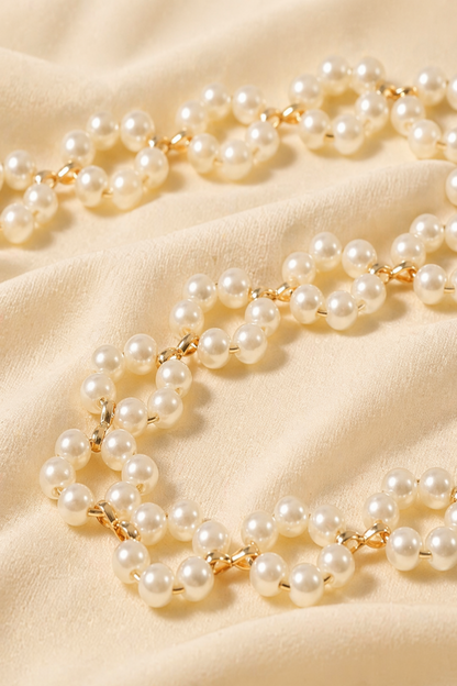 luxury pearl choker with gold accents