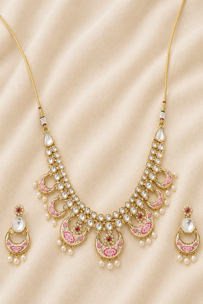 Statement choker necklace on neutral fabric