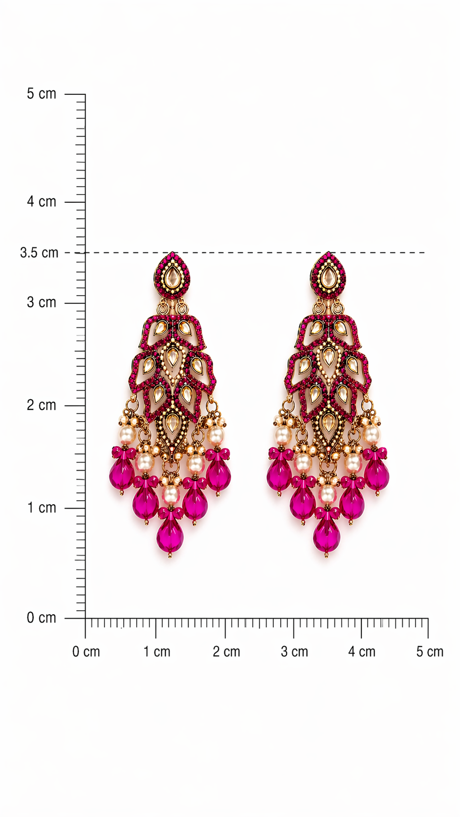 chandelier earrings with pink beads and pearls
