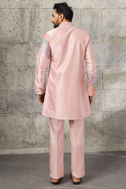 Pink kurta pajama set back view