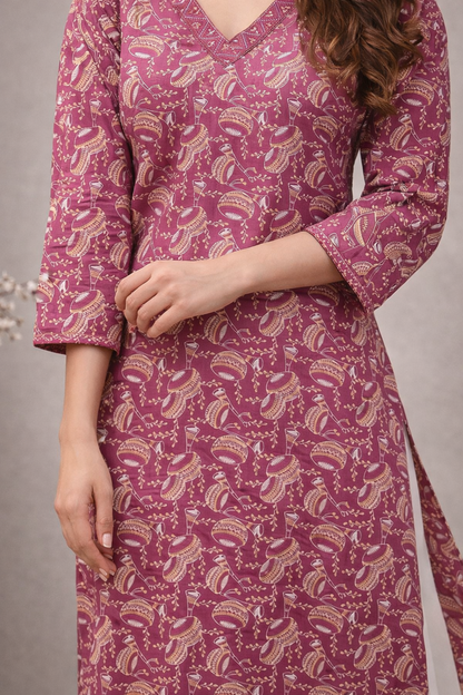 kurti ladies kurti pink cotton minimal look