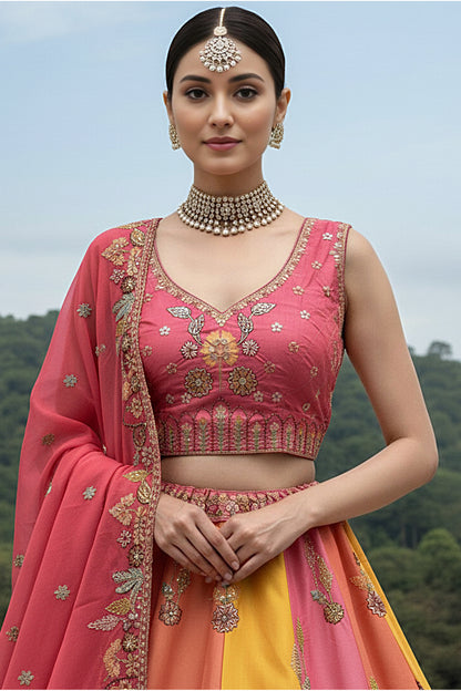 light pink lehenga outfit for engagement party styling