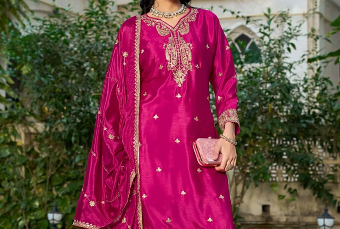 Ready to wear fancy palazzo set with structured drape
