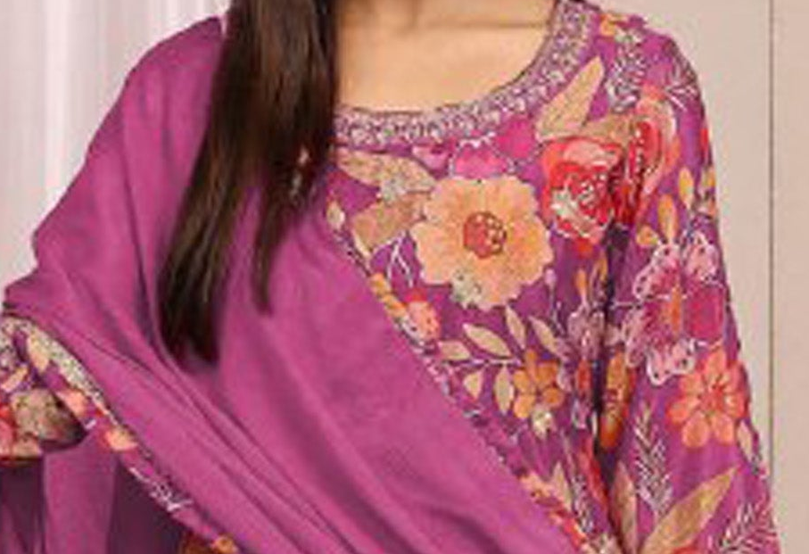 Pink kameez sharara suit front view