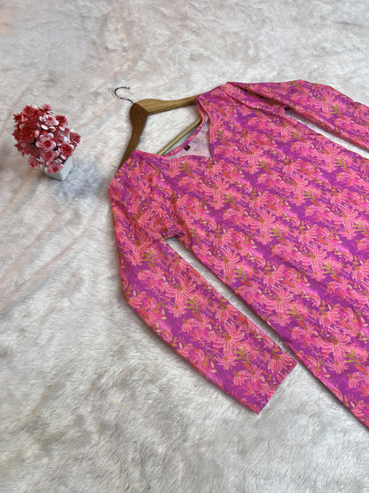 women tunic side profile soft drape view