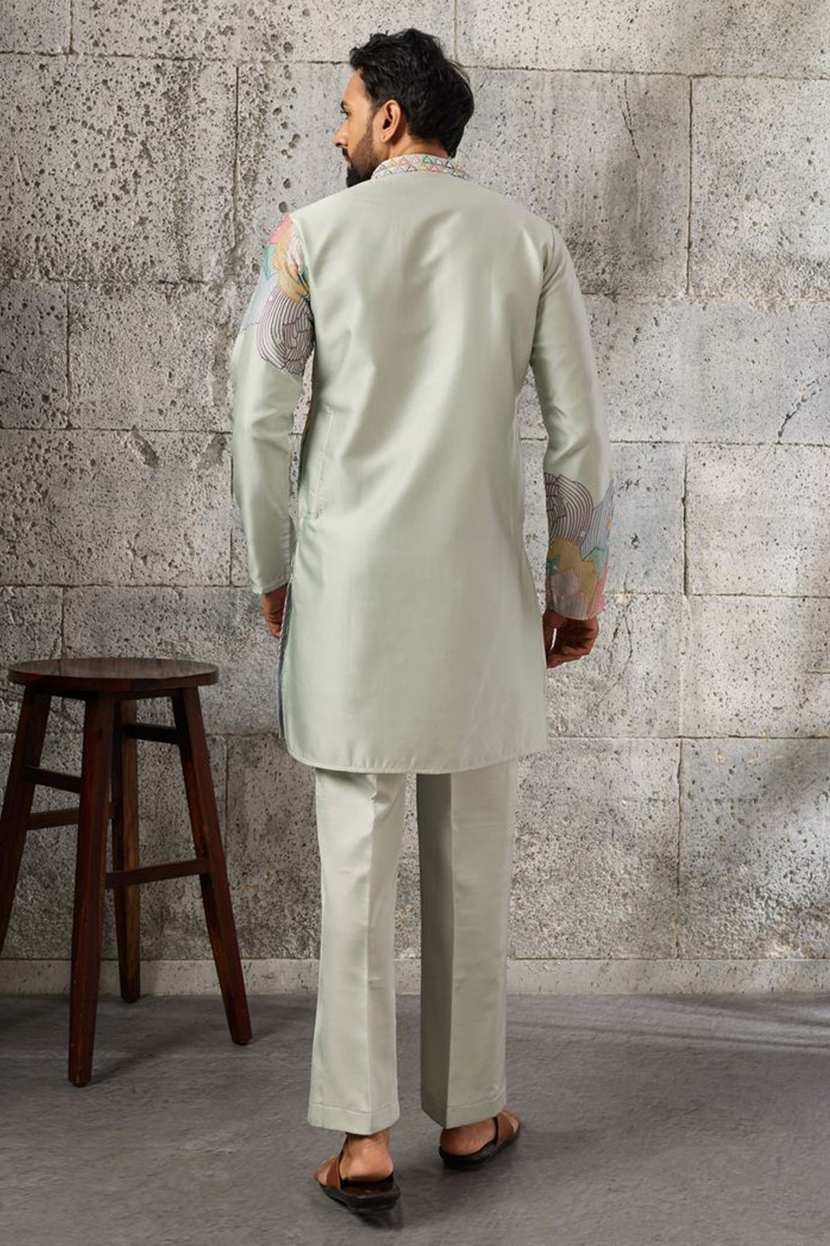 Pista kurta pajama set back view