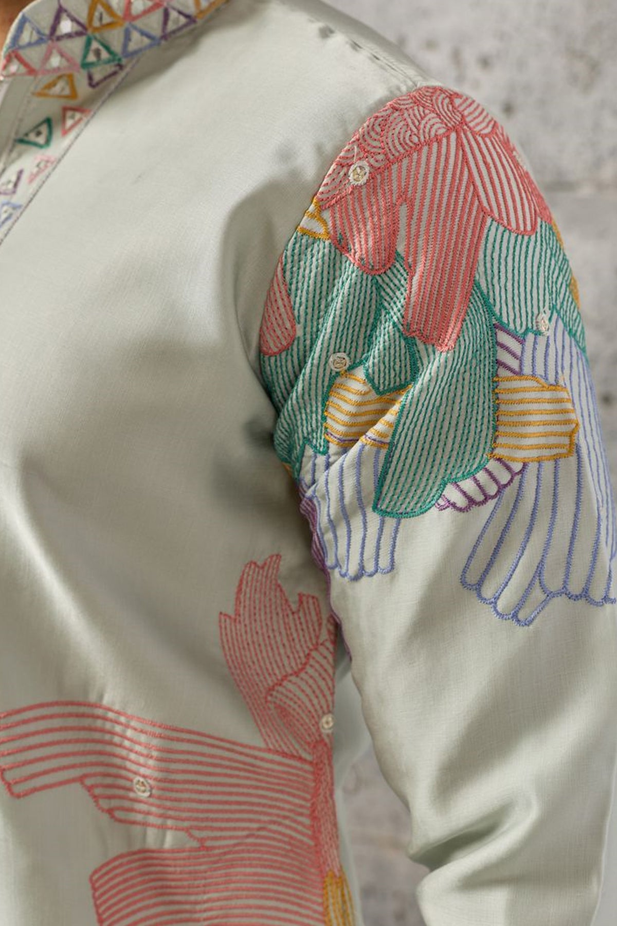 Pista kurta embroidery detail
