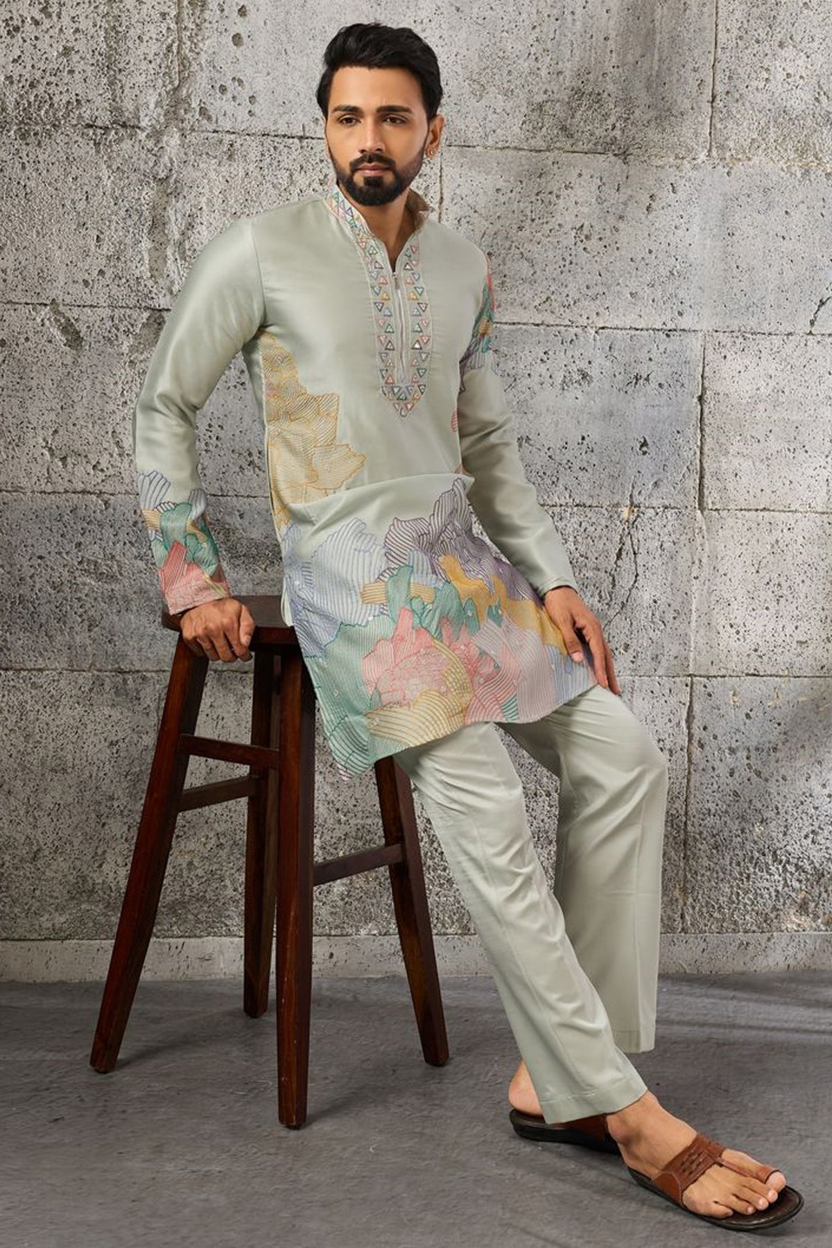 Pista kurta pajama set for Diwali celebrations