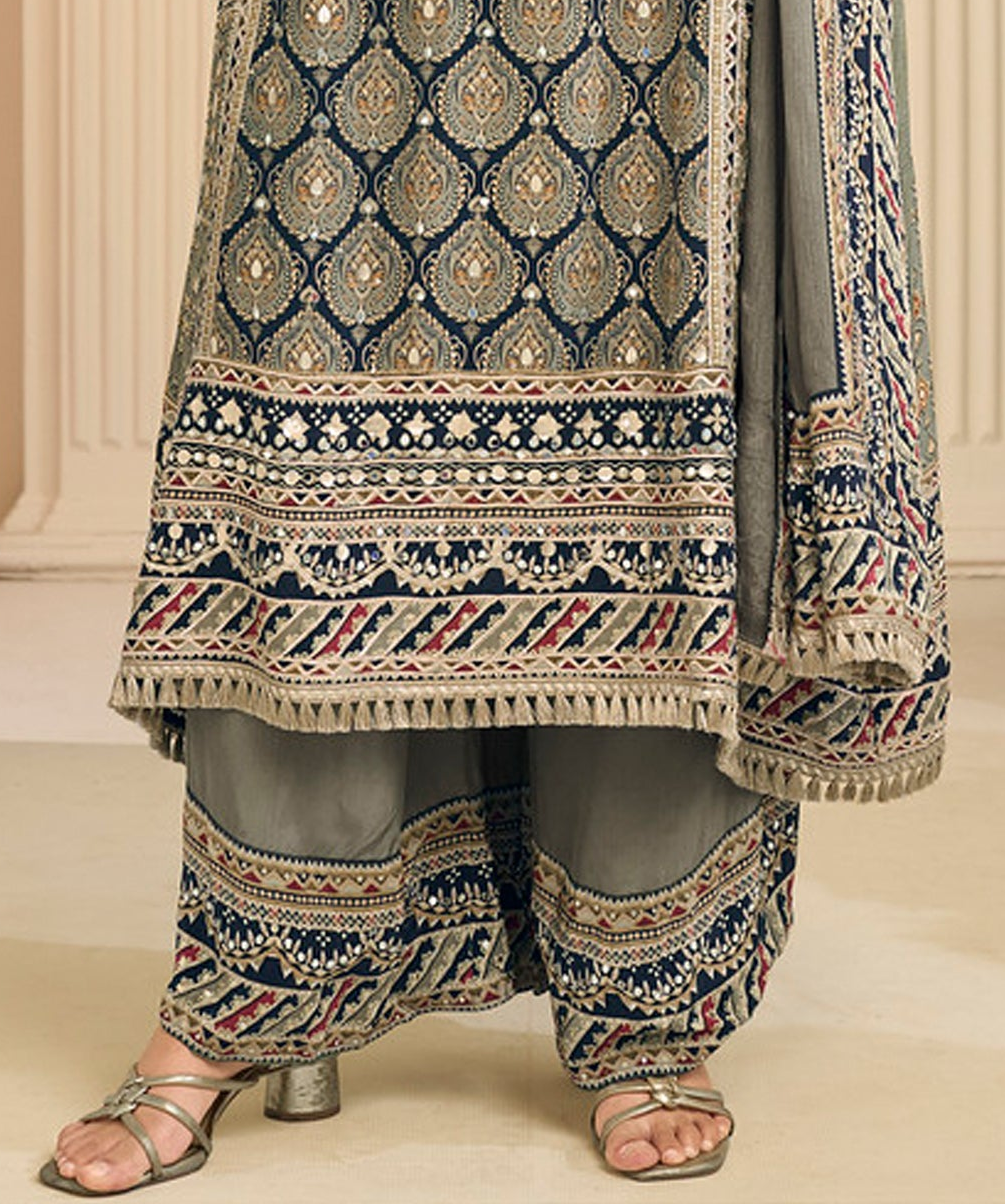 Pistachio green palazzo dress pants for festive occasions