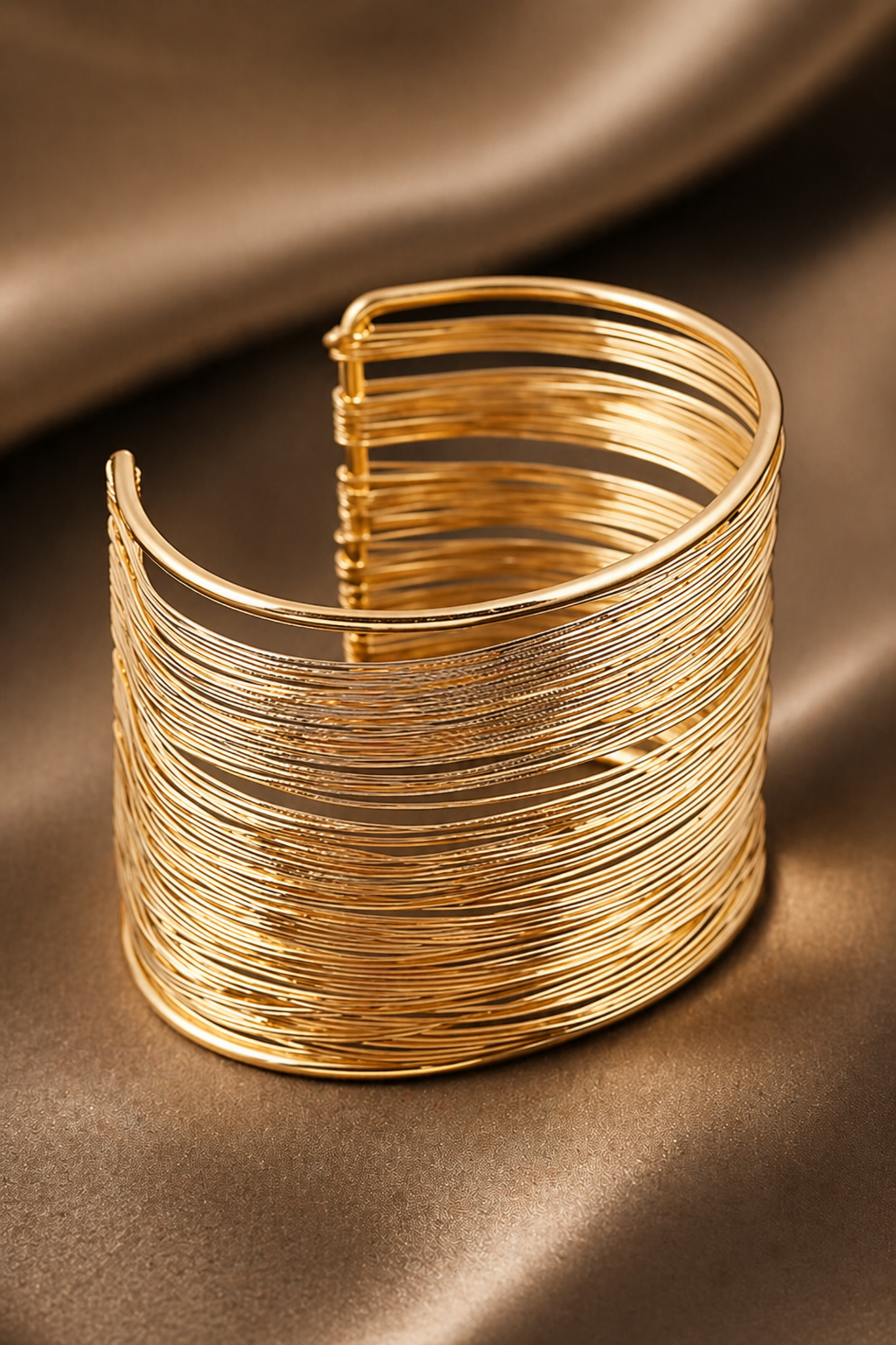 statement cuff bracelet in polished metal finish