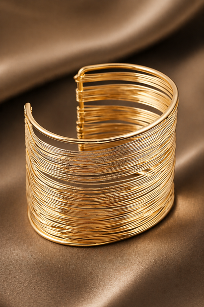 statement cuff bracelet in polished metal finish