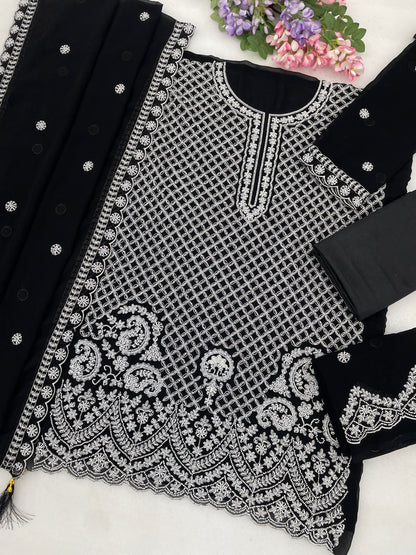 Reception sharara dress with embroidered beads detailing