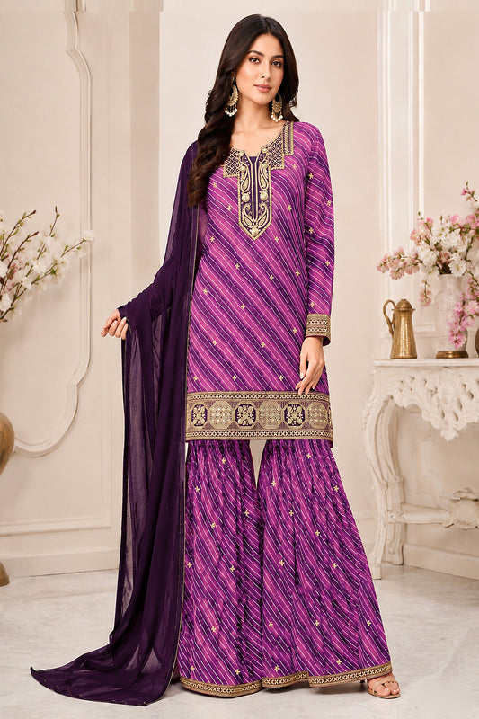 Heavy Embroidered Sequence Work Sharara set