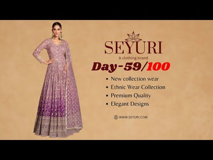 Pink Anarkali Gown Georgette With Dupatta For USA Women's Wear Suit