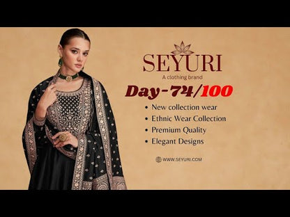 Black Anarkali Party Wear Gown for USA Girl's Online