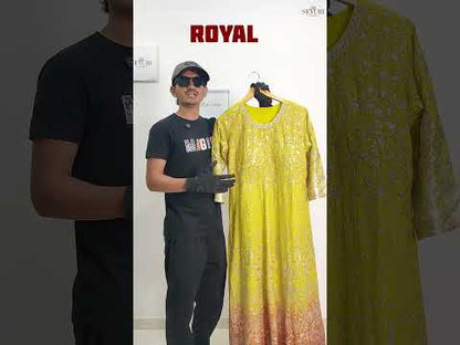 Royal Yellow Anarkali Gown With Dupatta For Haldi Ceremony