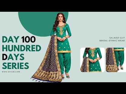 Dark Green Patiala Suit With Gota Artistry