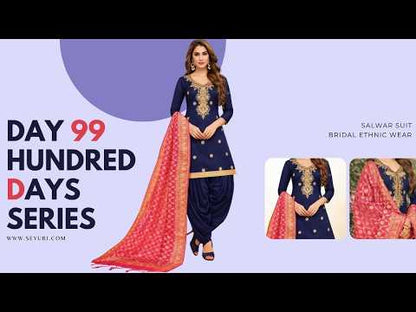 Premium Navy Blue Patiala Suit With Gota Work