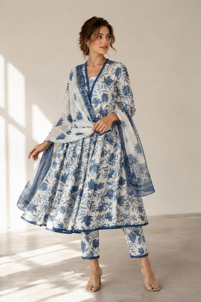 Side movement view of the Pure Cotton Anarkali