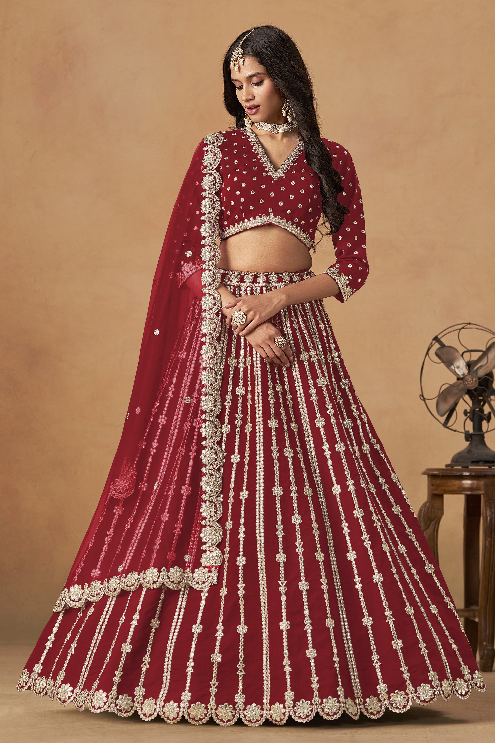 lehenga choli dupatta full set styled for evening function