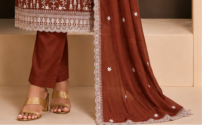 Ready to wear embroidered salwar kameez for engagement styling