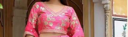 Pink Lehenga Choli with embroidered border movement