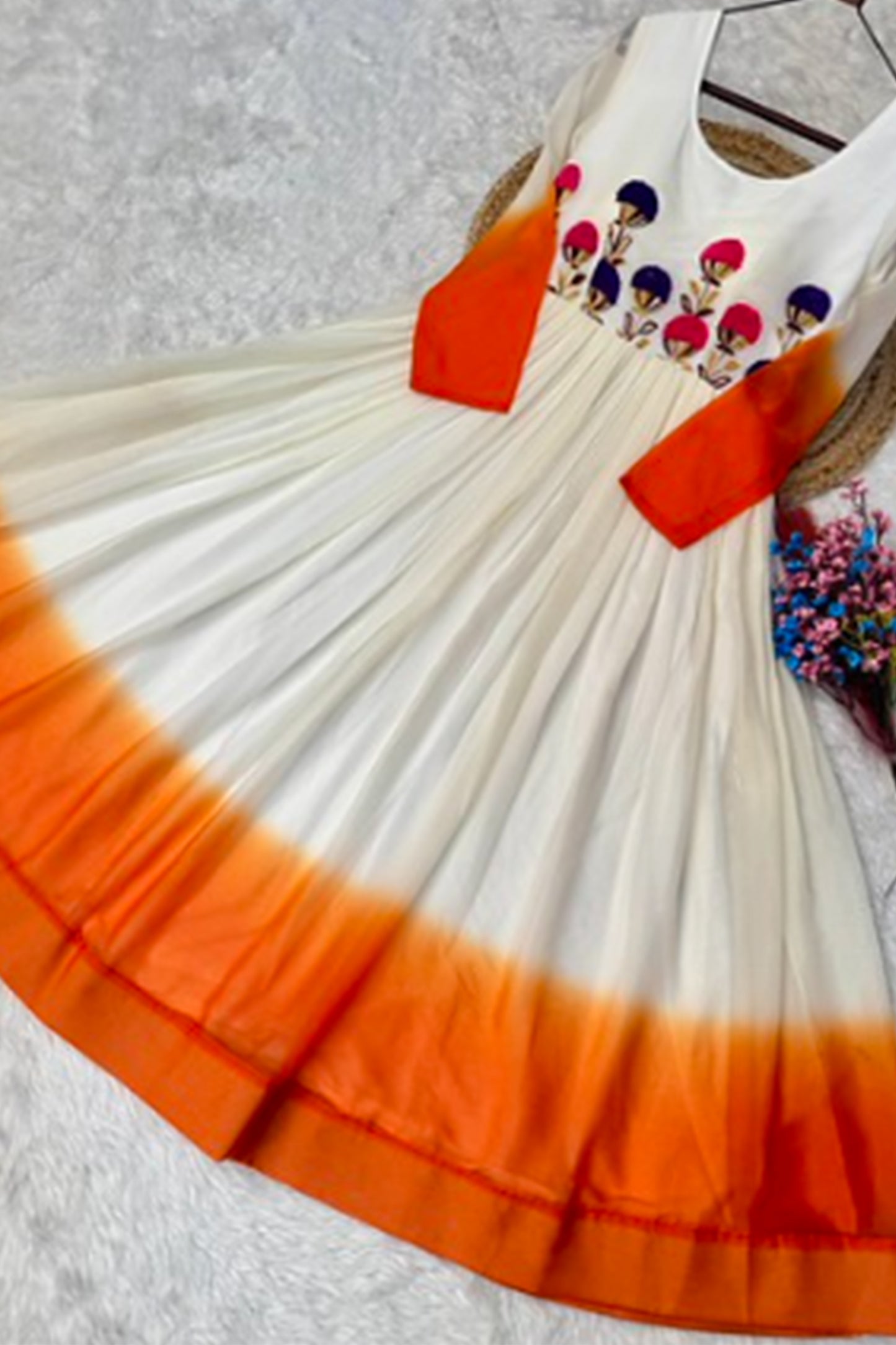 Ready to Wear Orange gown for Diwali event styling