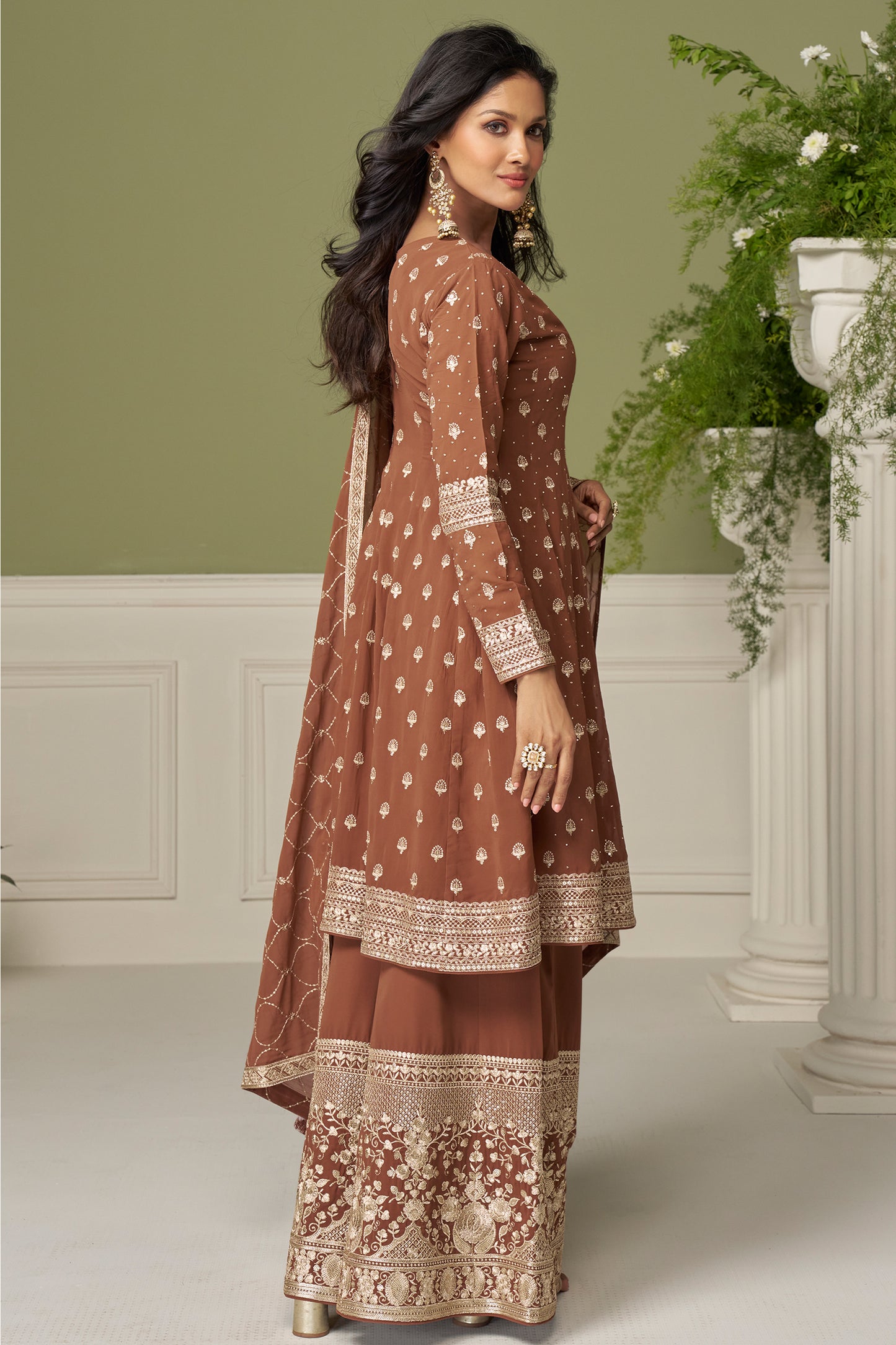 Palazzo pants outfit styled for wedding evening look USA